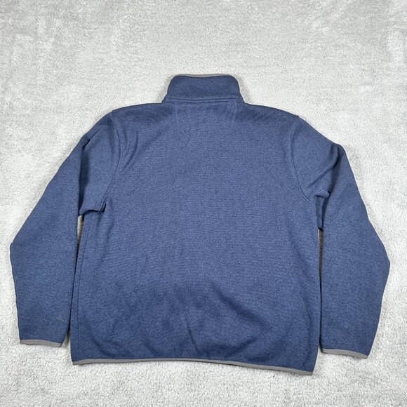 LL Bean Mens Sweater Fleece Pullover Blue 1/4 Snap Slightly Fitted Size XL - Picture 2 of 14